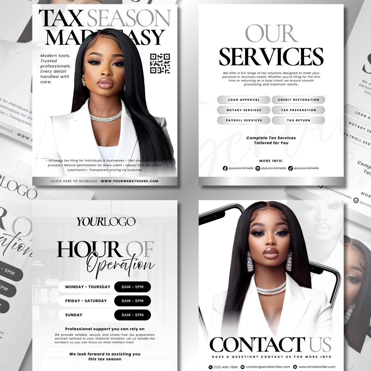 Tax Flyer, Tax Prep Flyer, Tax Preparation Flyer, Canva Tax Templates, Tax Season Flyers, Accounting Flyer, Editable Tax templates