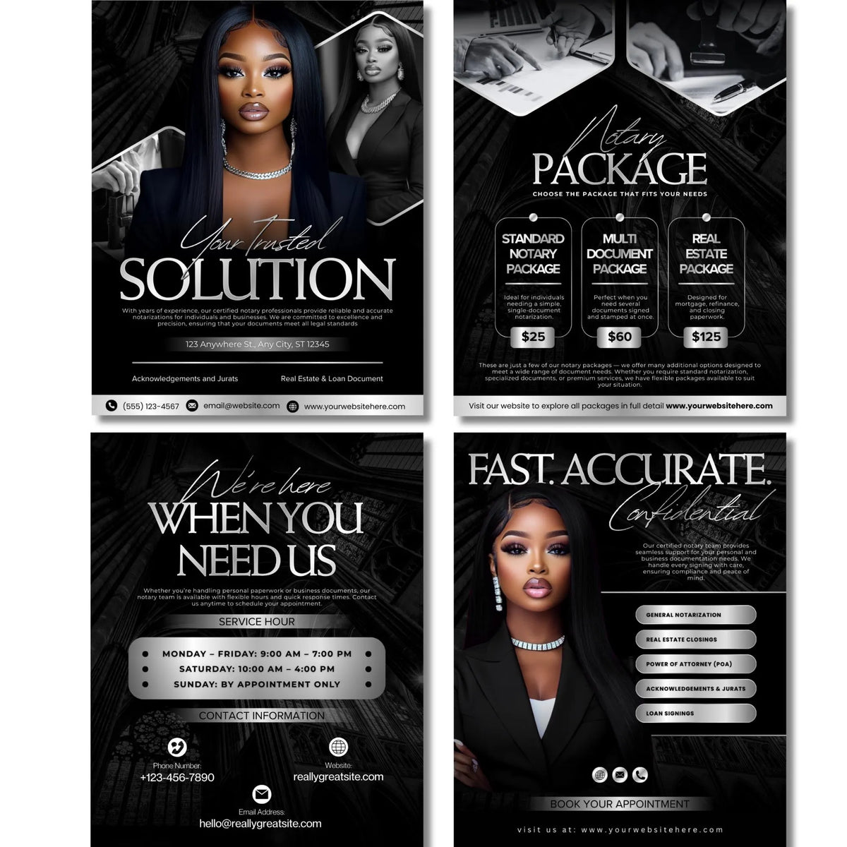 Notary Flyer, Notary Marketing, Notary Templates, Editable Notary Canva template, Mobile Notary Flyer, Loan Signing Agent Flyer