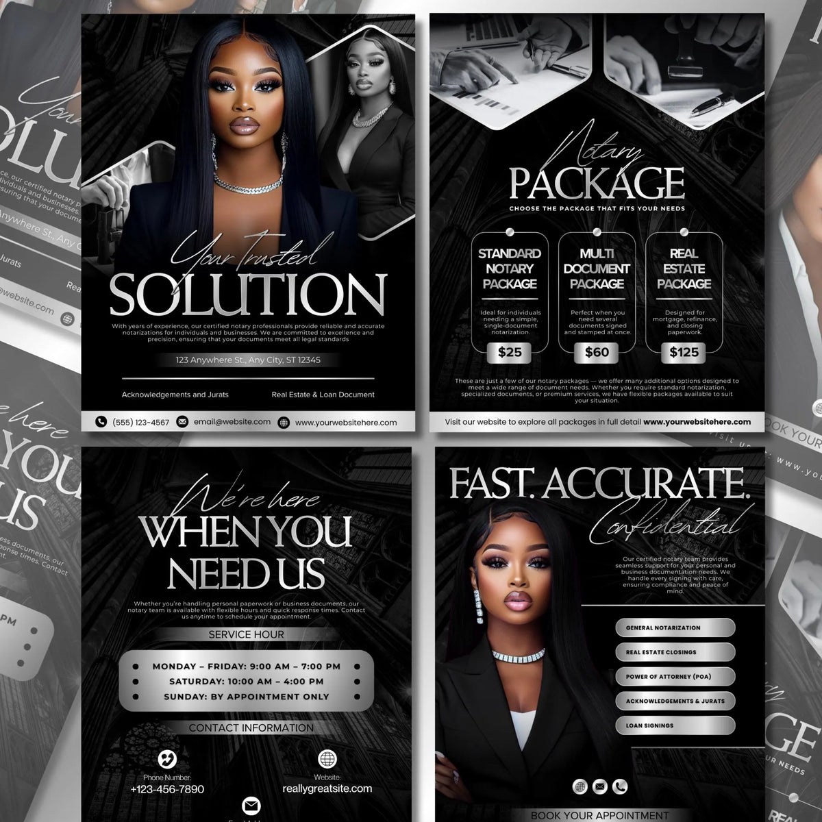 Notary Flyer, Notary Marketing, Notary Templates, Editable Notary Canva template, Mobile Notary Flyer, Loan Signing Agent Flyer