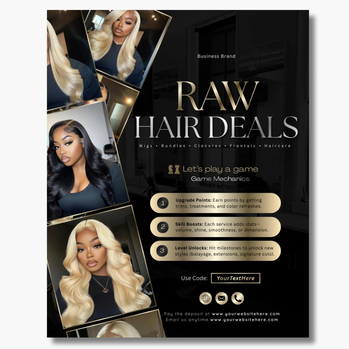 Hair Flyer, Hair templates, Hairstylist flyer, Hair Salon Flyer, Booking Flyer, Editable Canva Template