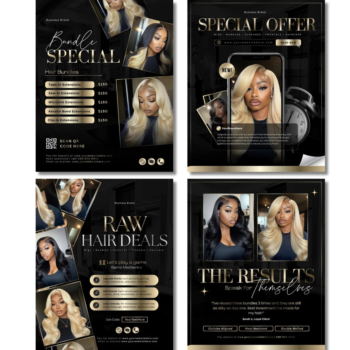 Hair Flyer, Hair templates, Hairstylist flyer, Hair Salon Flyer, Booking Flyer, Editable Canva Template