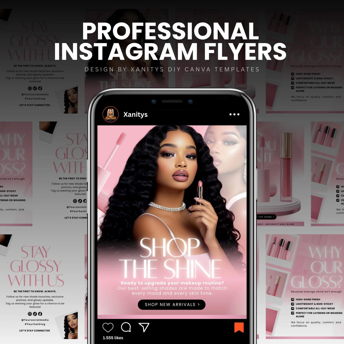 Lip Gloss Flyer, Lip Gloss Bundle, Lip Gloss Website Flyer, Lip Gloss Template, Makeup Flyer, Cosmetics Flyer, Lash Flyer, Beauty Flyer