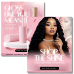 Lip Gloss Flyer, Lip Gloss Bundle, Lip Gloss Website Flyer, Lip Gloss Template, Makeup Flyer, Cosmetics Flyer, Lash Flyer, Beauty Flyer