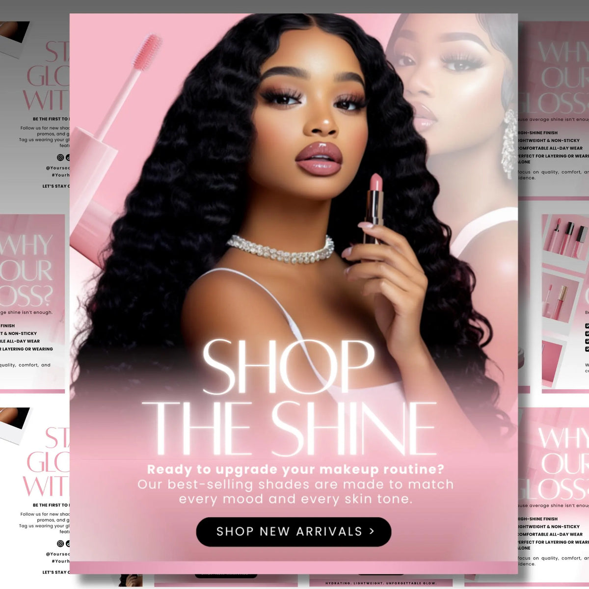Lip Gloss Flyer, Lip Gloss Bundle, Lip Gloss Website Flyer, Lip Gloss Template, Makeup Flyer, Cosmetics Flyer, Lash Flyer, Beauty Flyer