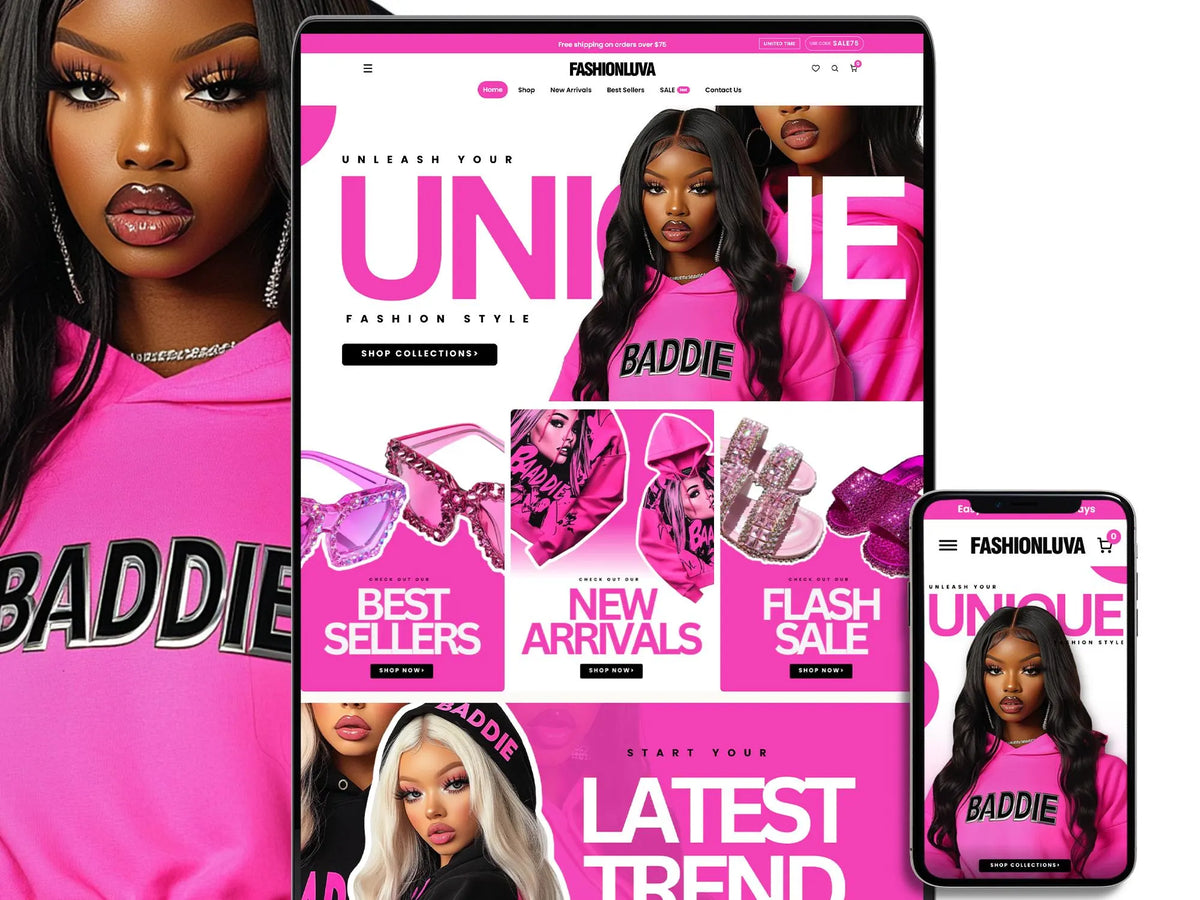 Mobile website banners for a clothing brand Shopify store