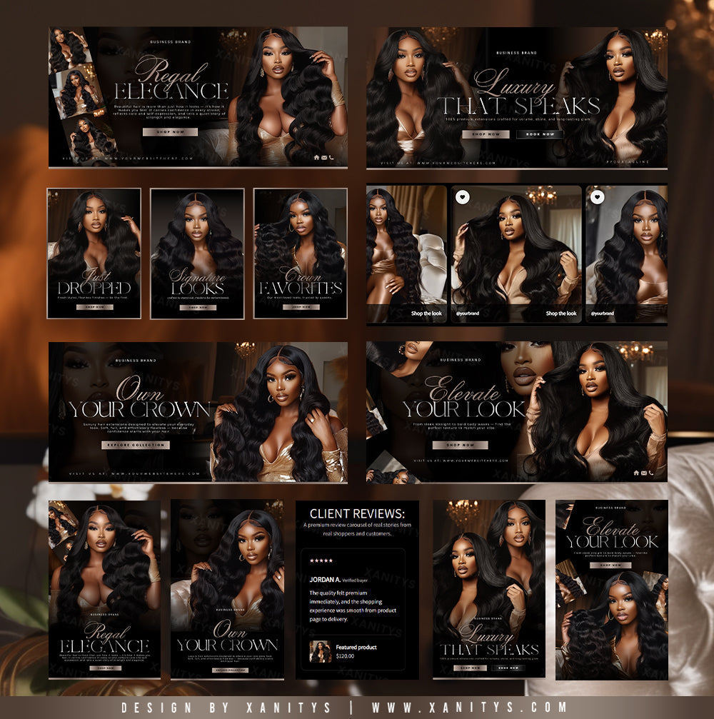 Responsive Hair Website Template optimized for mobile shopping and online hair stores.