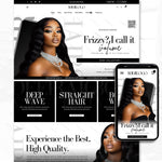 Responsive Hair Website Template optimized for mobile shopping on Shopify.