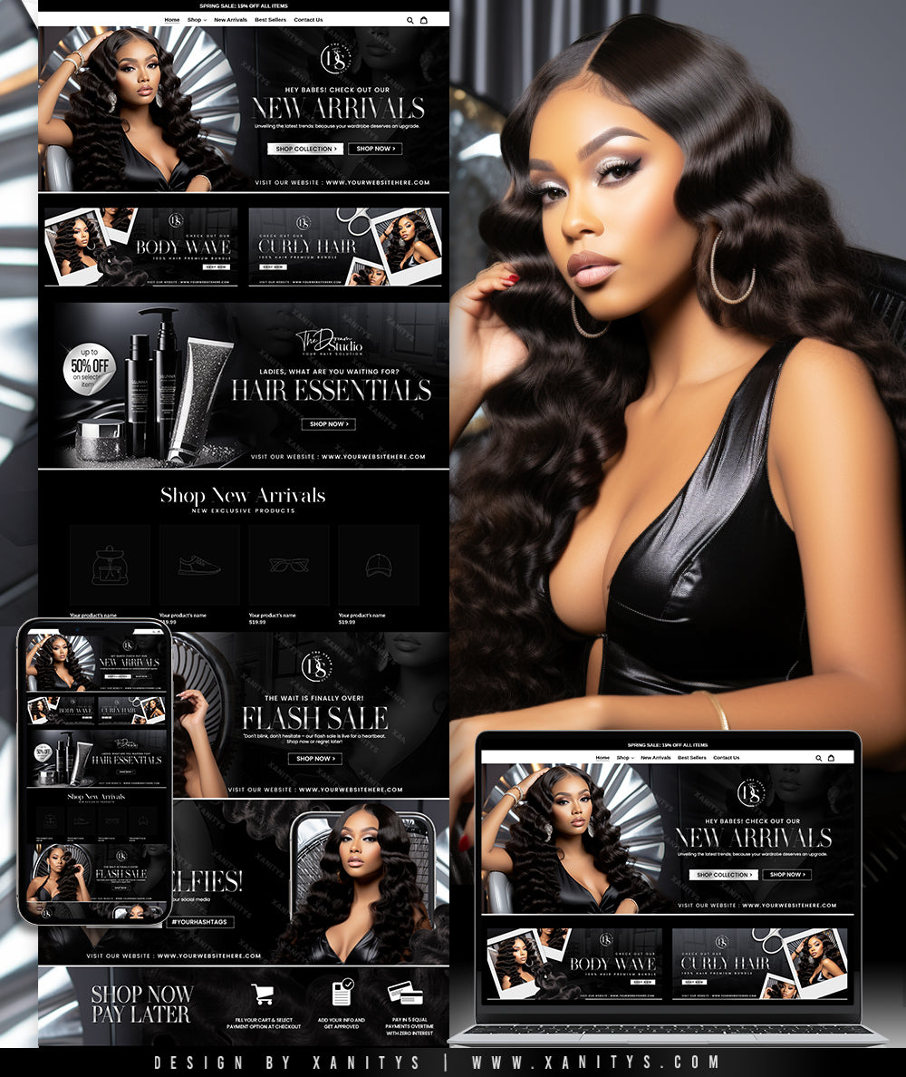 Hair Website Design Shopify Store