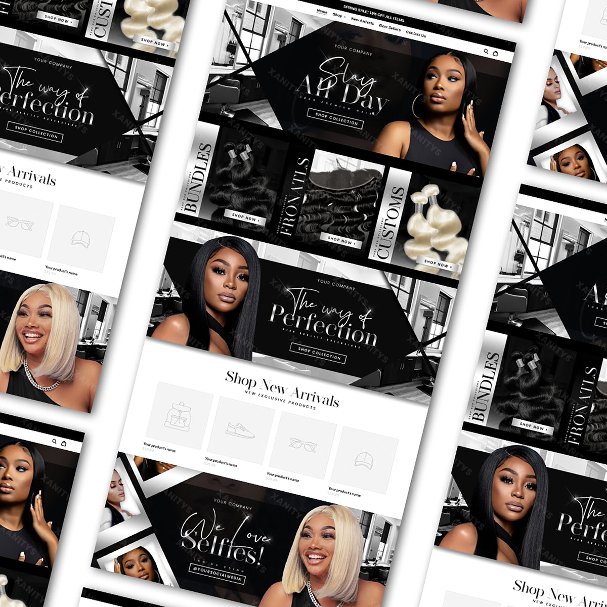 Hair Extensions Website Design | Lace Wig Website Design Shopify Theme Store