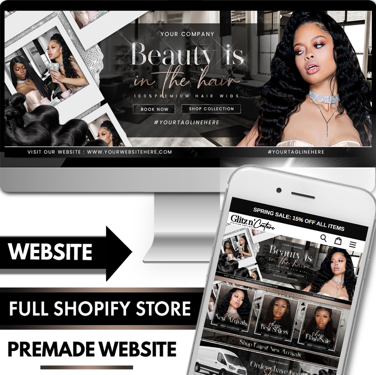 Hair Website Design | Lace Wig Website Design | Shopify Theme Store