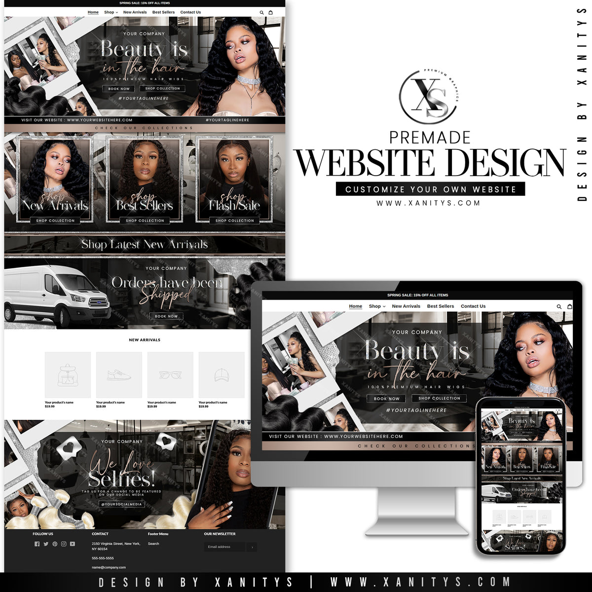 Hair Website Design | Lace Wig Website Design | Shopify Theme Store