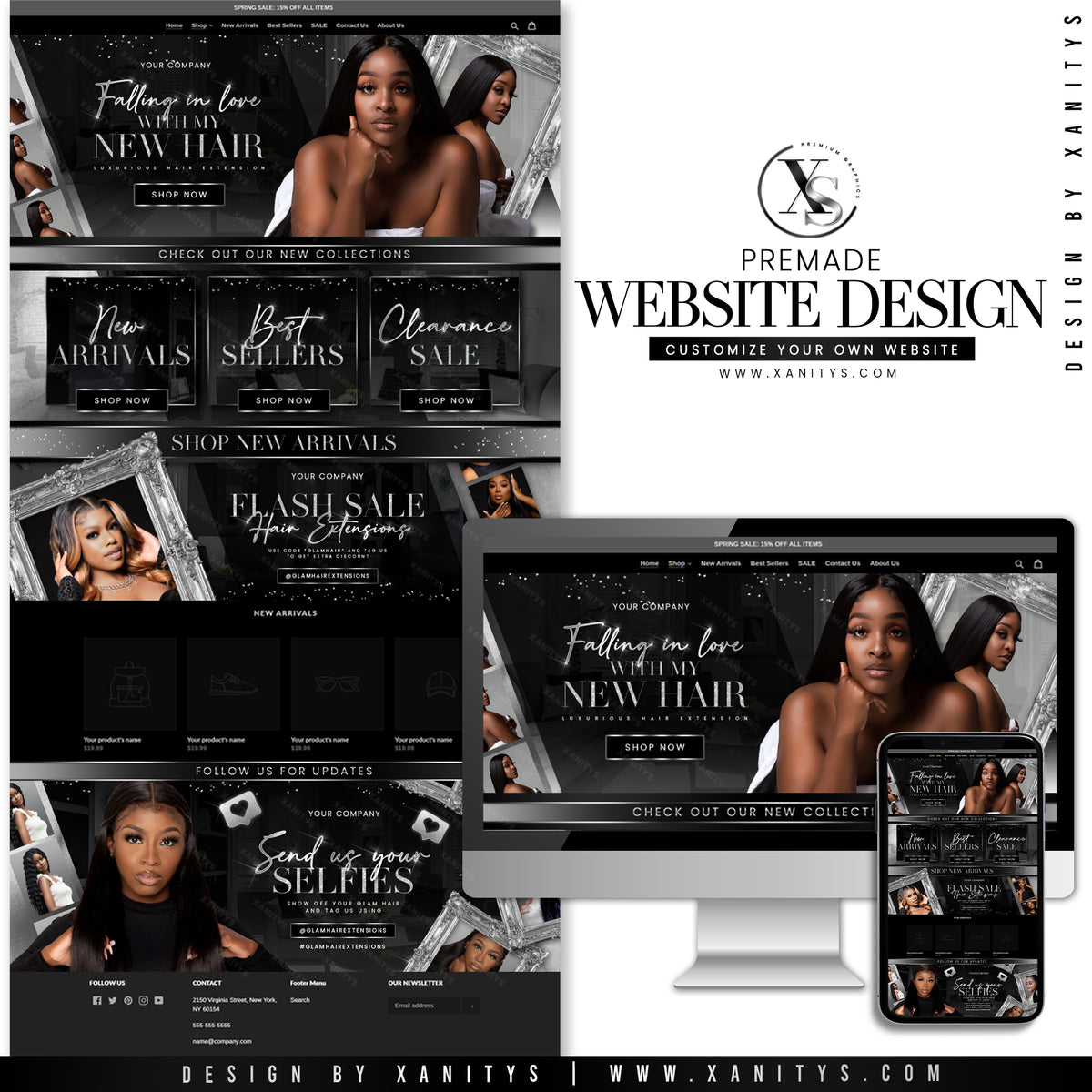 Hair Extensions Website Design Shopify Theme Store