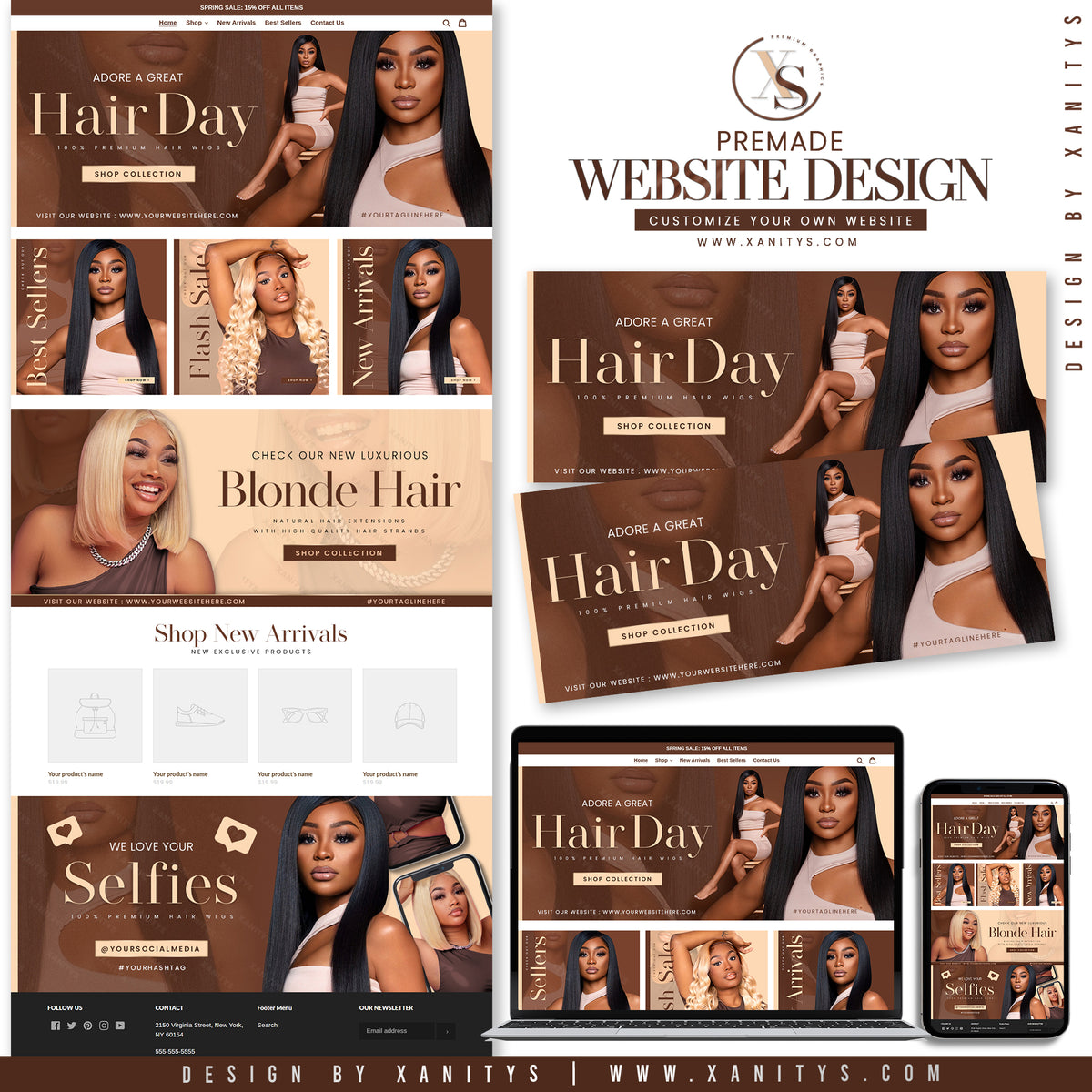 Hair Extensions Website Design Shopify Store