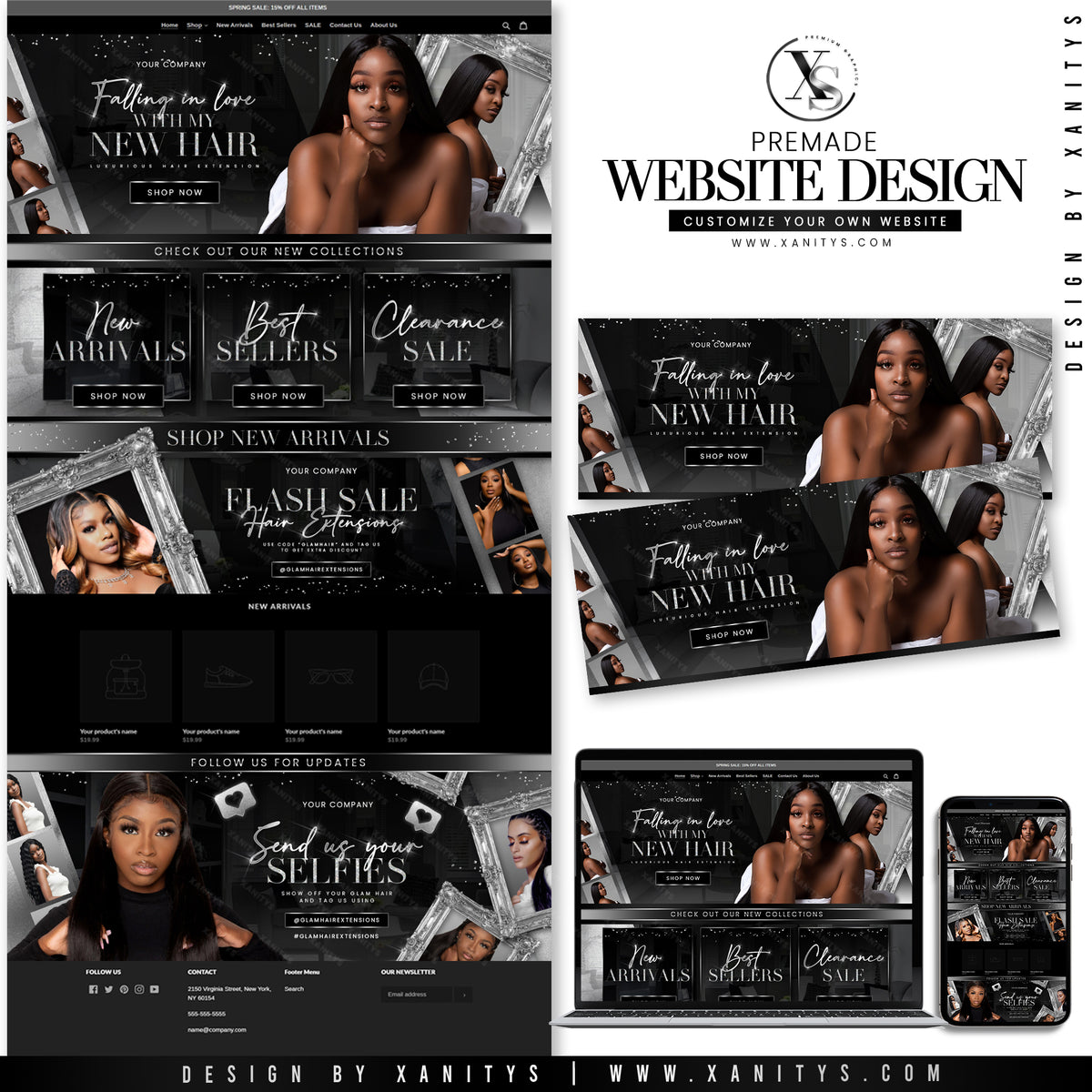 Hair Extensions Website Design Shopify Theme Store