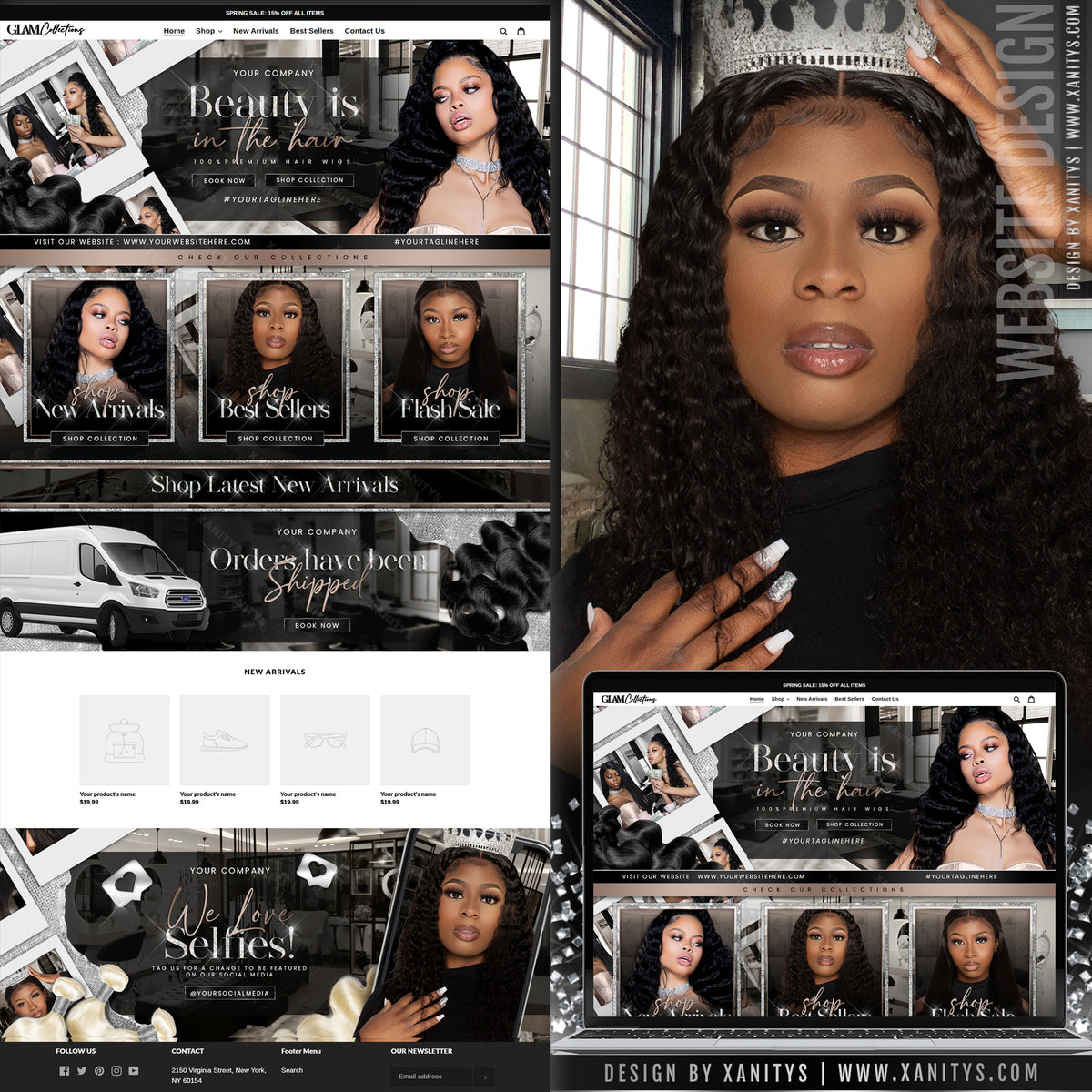 Hair Website Design | Lace Wig Website Design | Shopify Theme Store